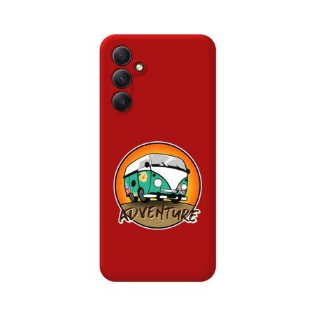 Funda Silicona Líquida Roja para Samsung Galaxy A14 4G / 5G diseño Adventure Dibujos