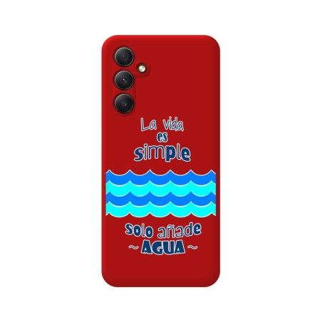 Funda Silicona Líquida Roja para Samsung Galaxy A14 4G / 5G diseño Agua Dibujos