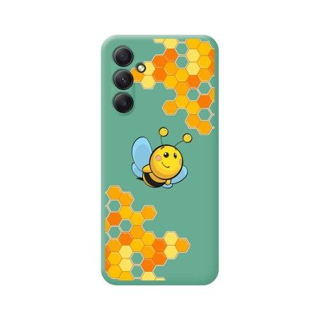 Funda Silicona Líquida Verde para Samsung Galaxy A14 4G / 5G diseño Abeja Dibujos