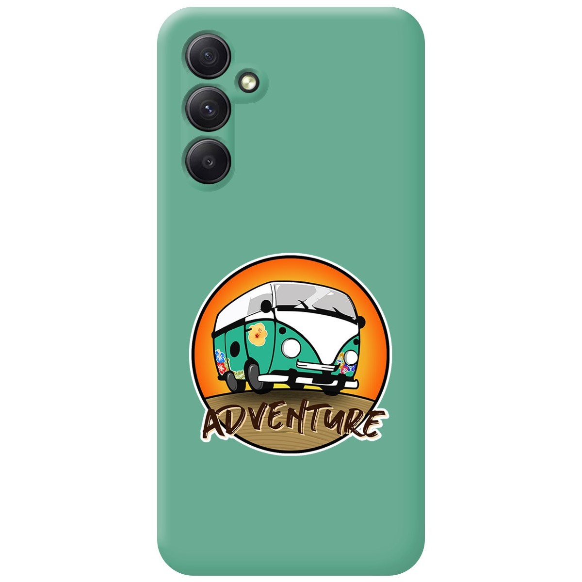 Funda Silicona Líquida Verde para Samsung Galaxy A14 4G / 5G diseño Adventure Dibujos
