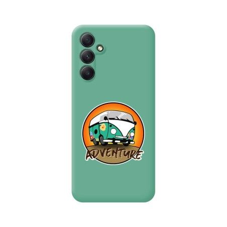 Funda Silicona Líquida Verde para Samsung Galaxy A14 4G / 5G diseño Adventure Dibujos