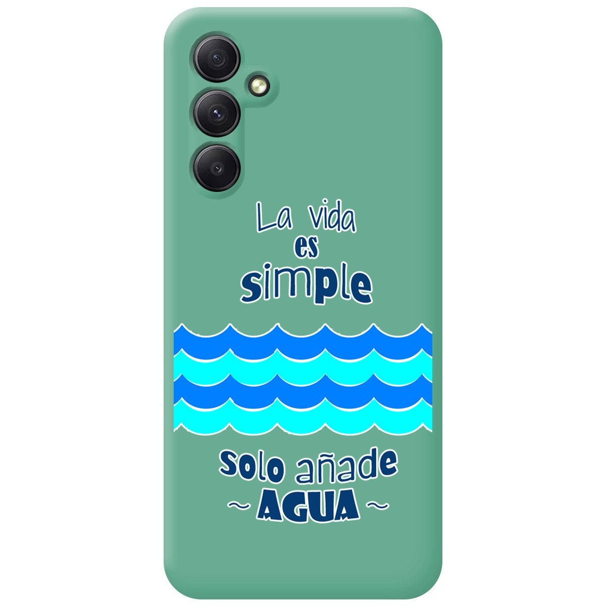 Funda Silicona Líquida Verde para Samsung Galaxy A14 4G / 5G diseño Agua Dibujos
