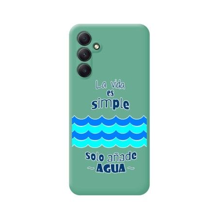 Funda Silicona Líquida Verde para Samsung Galaxy A14 4G / 5G diseño Agua Dibujos