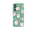 Funda Silicona Líquida Verde para Samsung Galaxy A14 4G / 5G diseño Cerdos Dibujos