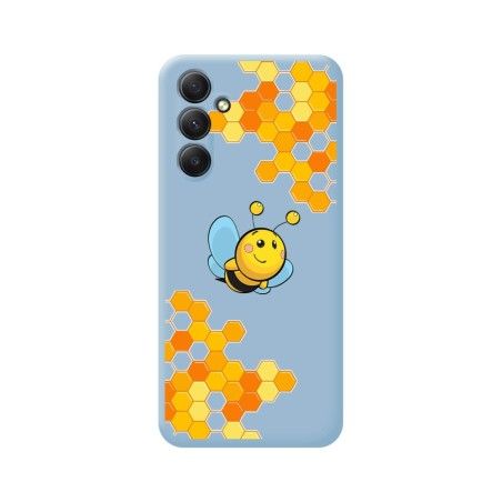 Funda Silicona Líquida Azul para Samsung Galaxy A54 5G diseño Abeja Dibujos