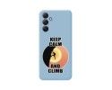 Funda Silicona Líquida Azul para Samsung Galaxy A54 5G diseño Hombre Escalada Dibujos