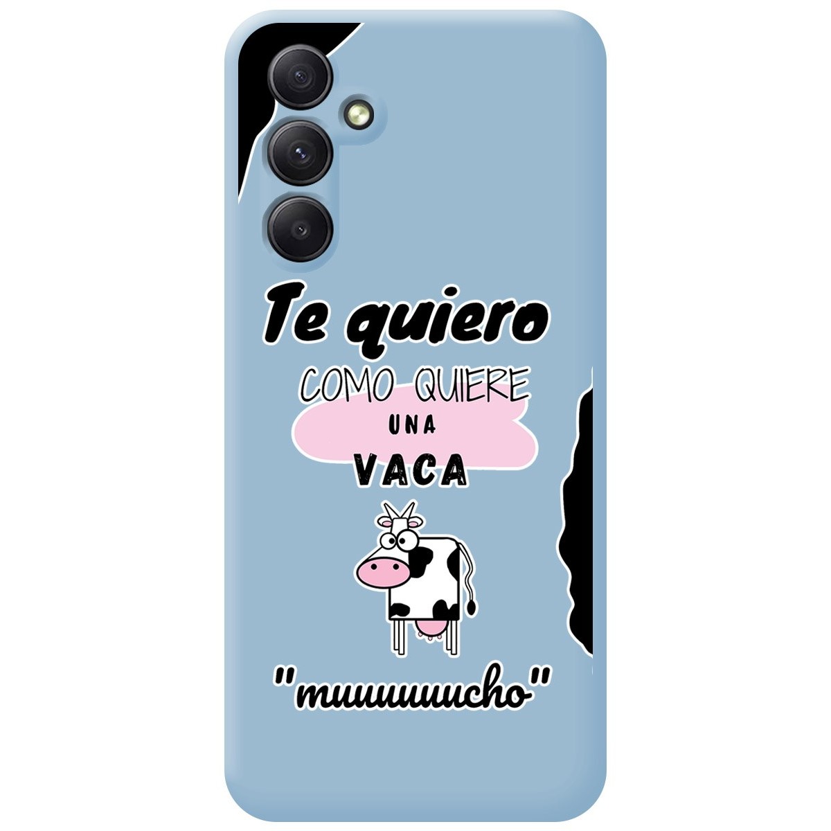 Funda Silicona Líquida Azul para Samsung Galaxy A54 5G diseño Vaca Dibujos