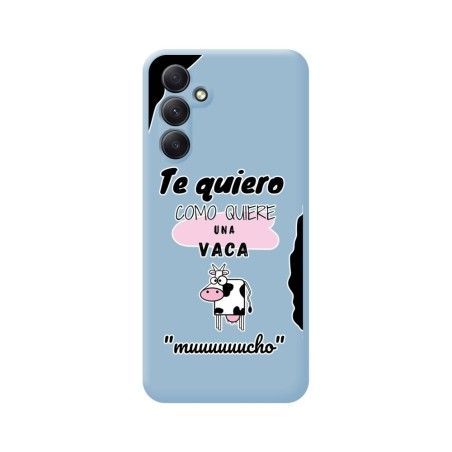 Funda Silicona Líquida Azul para Samsung Galaxy A54 5G diseño Vaca Dibujos