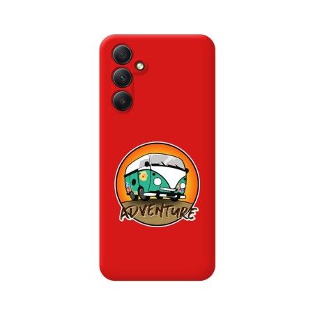Funda Silicona Líquida Roja para Samsung Galaxy A54 5G diseño Adventure Dibujos