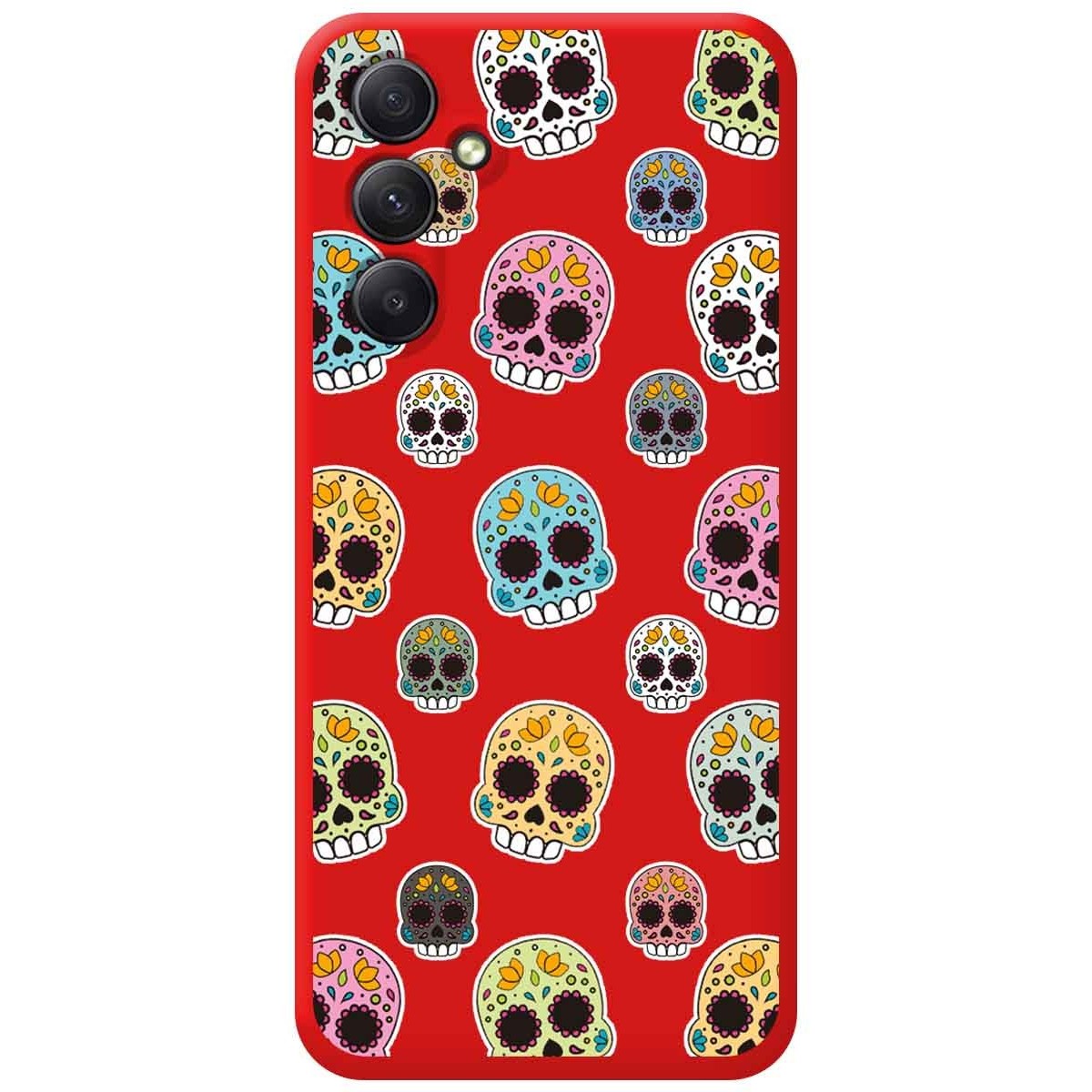 Funda Silicona Líquida Roja para Samsung Galaxy A54 5G diseño Catrina Dibujos