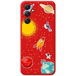 Funda Silicona Líquida Roja para Samsung Galaxy A54 5G diseño Espacio Dibujos