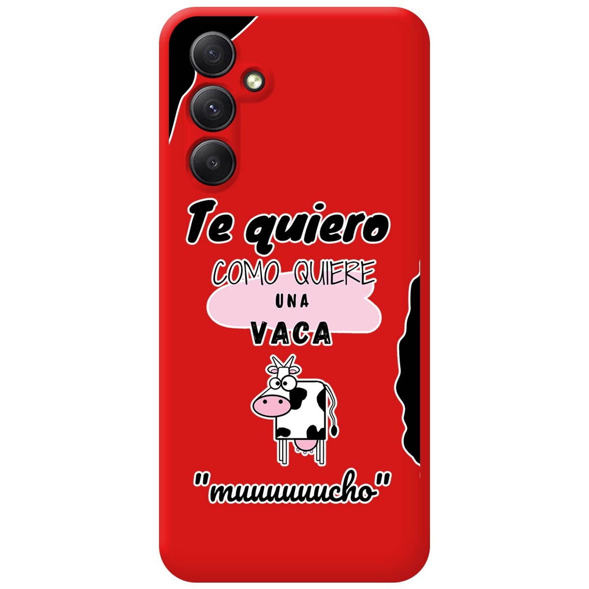 Funda Silicona Líquida Roja para Samsung Galaxy A54 5G diseño Vaca Dibujos