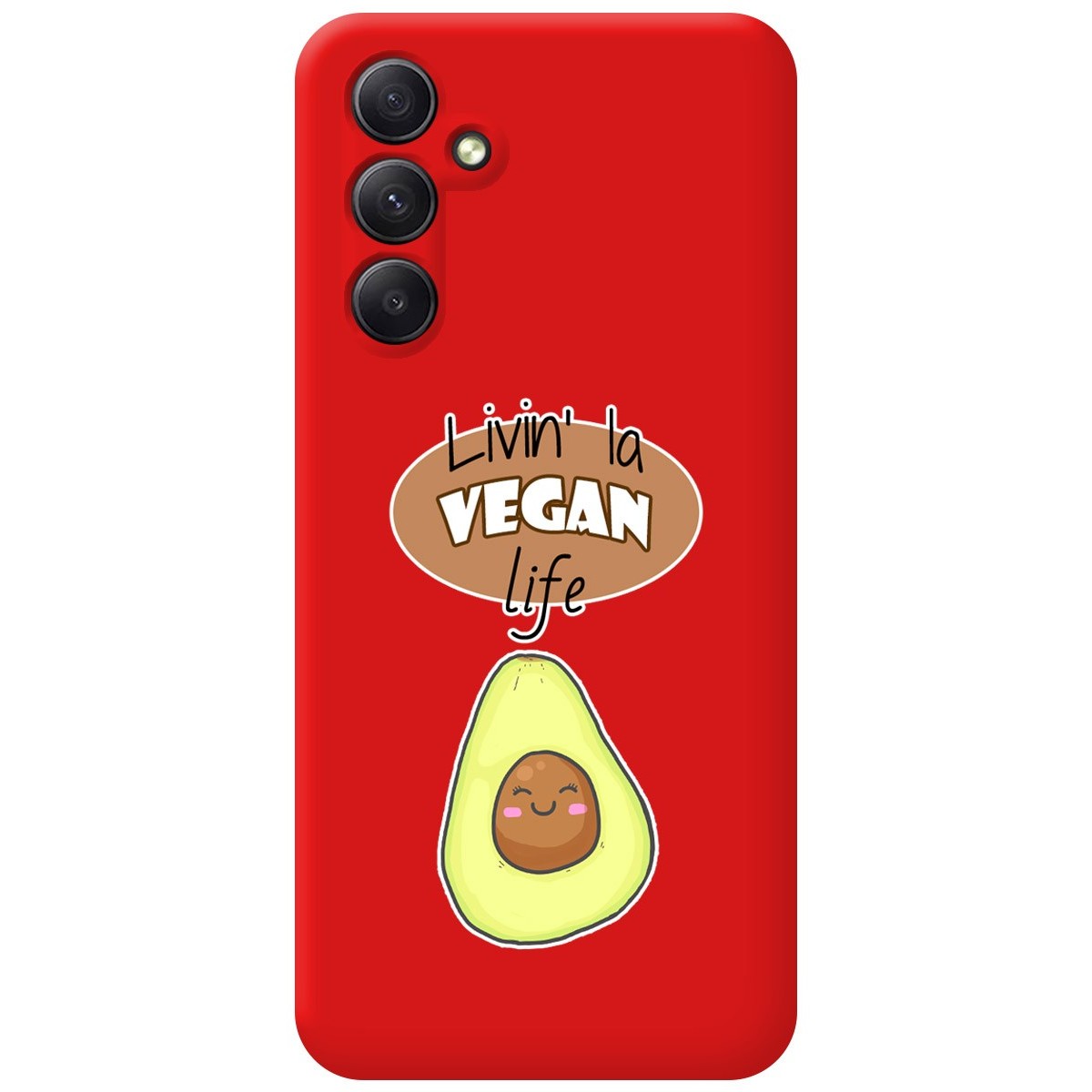 Funda Silicona Líquida Roja para Samsung Galaxy A54 5G diseño Vegan Life Dibujos