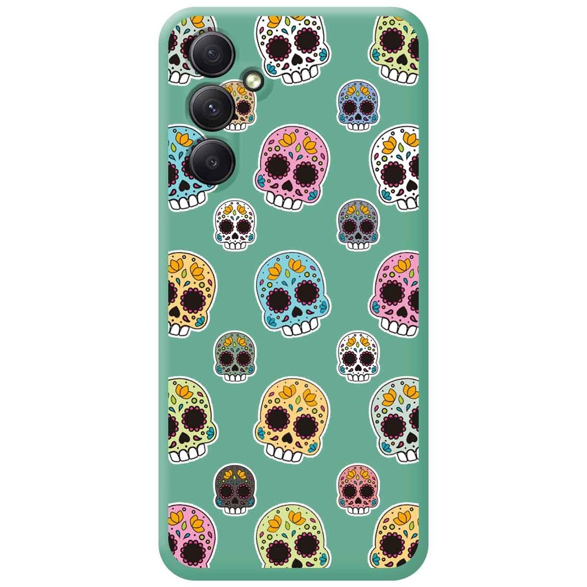 Funda Silicona Líquida Verde para Samsung Galaxy A54 5G diseño Catrina Dibujos