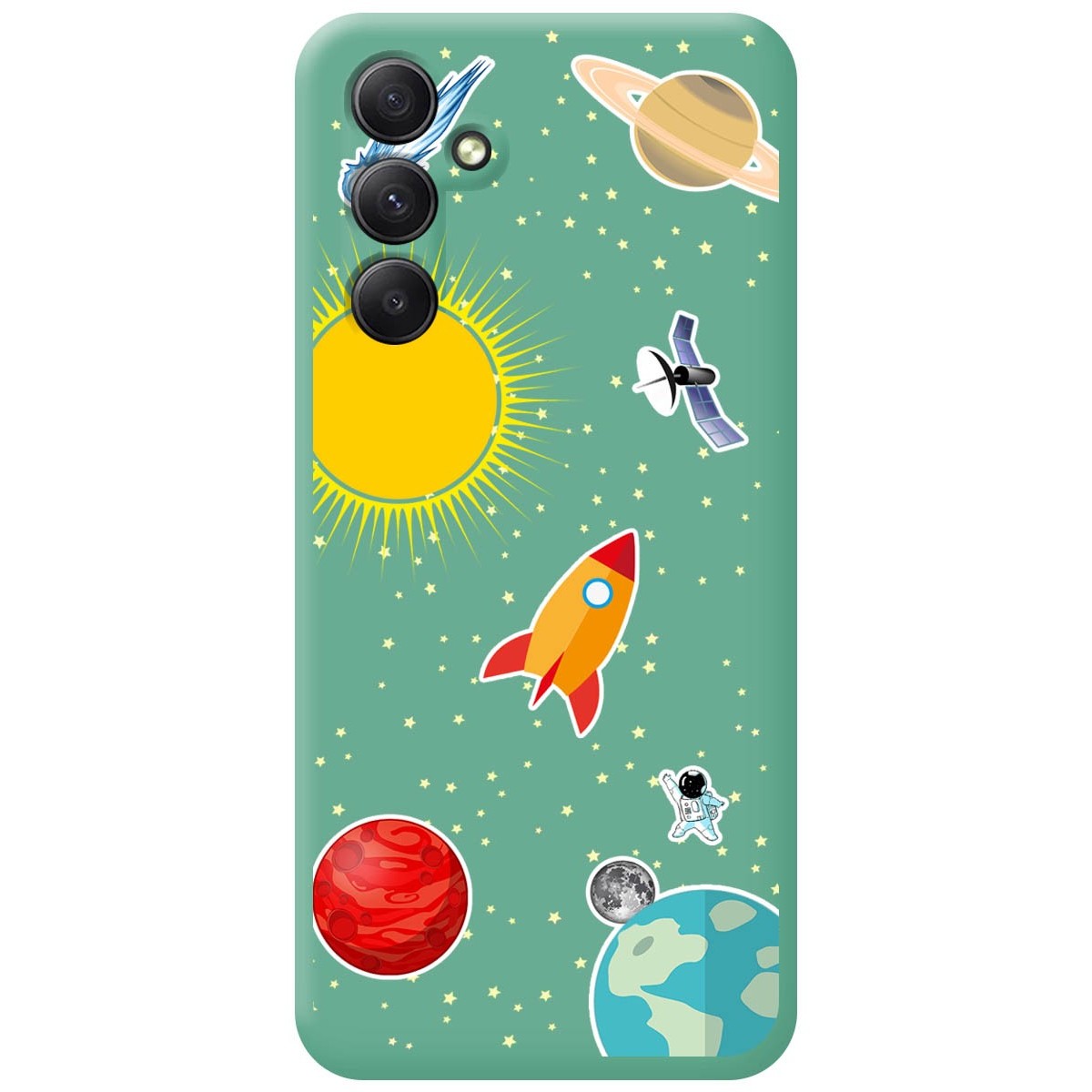 Funda Silicona Líquida Verde para Samsung Galaxy A54 5G diseño Espacio Dibujos