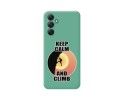 Funda Silicona Líquida Verde para Samsung Galaxy A54 5G diseño Hombre Escalada Dibujos