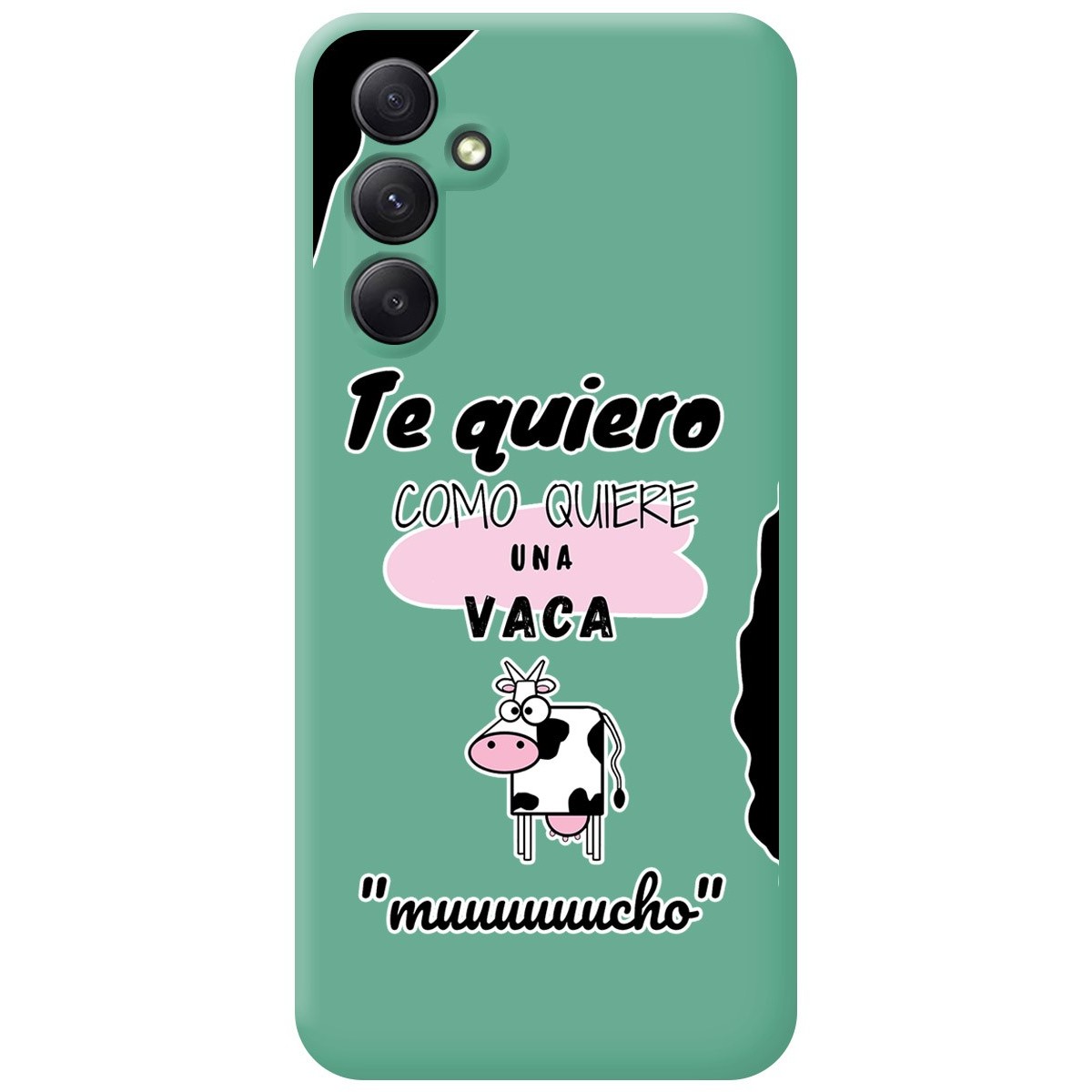 Funda Silicona Líquida Verde para Samsung Galaxy A54 5G diseño Vaca Dibujos