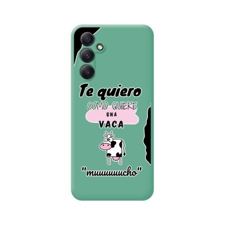 Funda Silicona Líquida Verde para Samsung Galaxy A54 5G diseño Vaca Dibujos