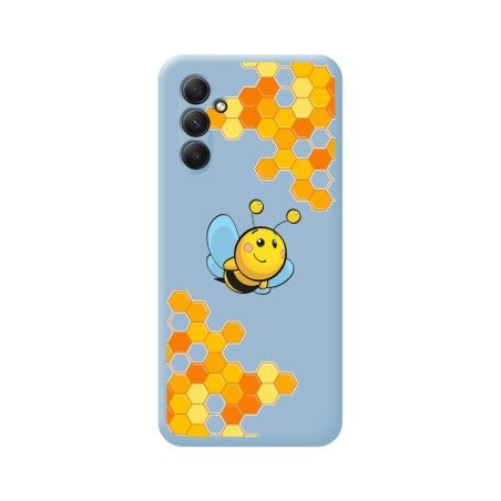 Funda Silicona Líquida Azul para Samsung Galaxy A34 5G diseño Abeja Dibujos