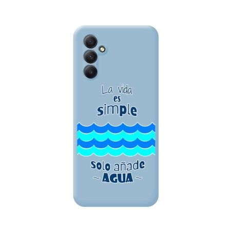 Funda Silicona Líquida Azul para Samsung Galaxy A34 5G diseño Agua Dibujos