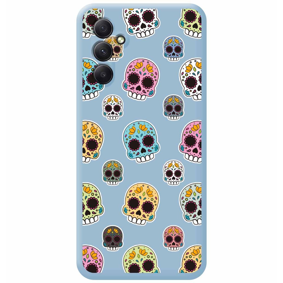 Funda Silicona Líquida Azul para Samsung Galaxy A34 5G diseño Catrina Dibujos