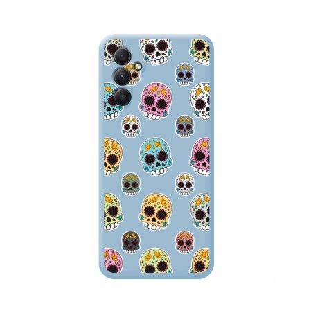 Funda Silicona Líquida Azul para Samsung Galaxy A34 5G diseño Catrina Dibujos