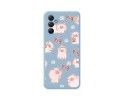 Funda Silicona Líquida Azul para Samsung Galaxy A34 5G diseño Cerdos Dibujos