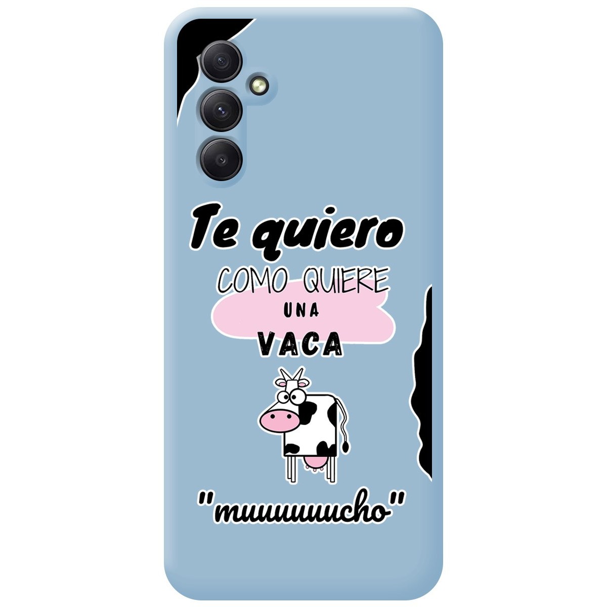 Funda Silicona Líquida Azul para Samsung Galaxy A34 5G diseño Vaca Dibujos