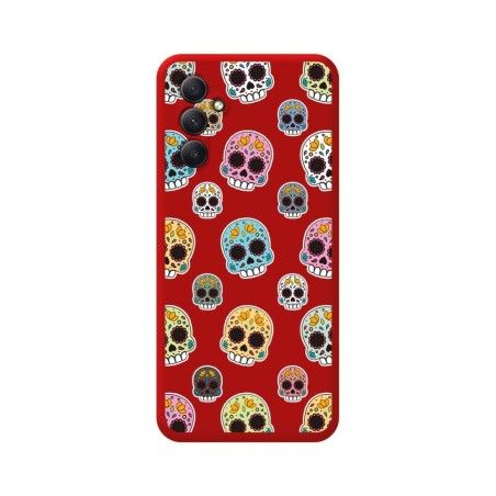 Funda Silicona Líquida Roja para Samsung Galaxy A34 5G diseño Catrina Dibujos