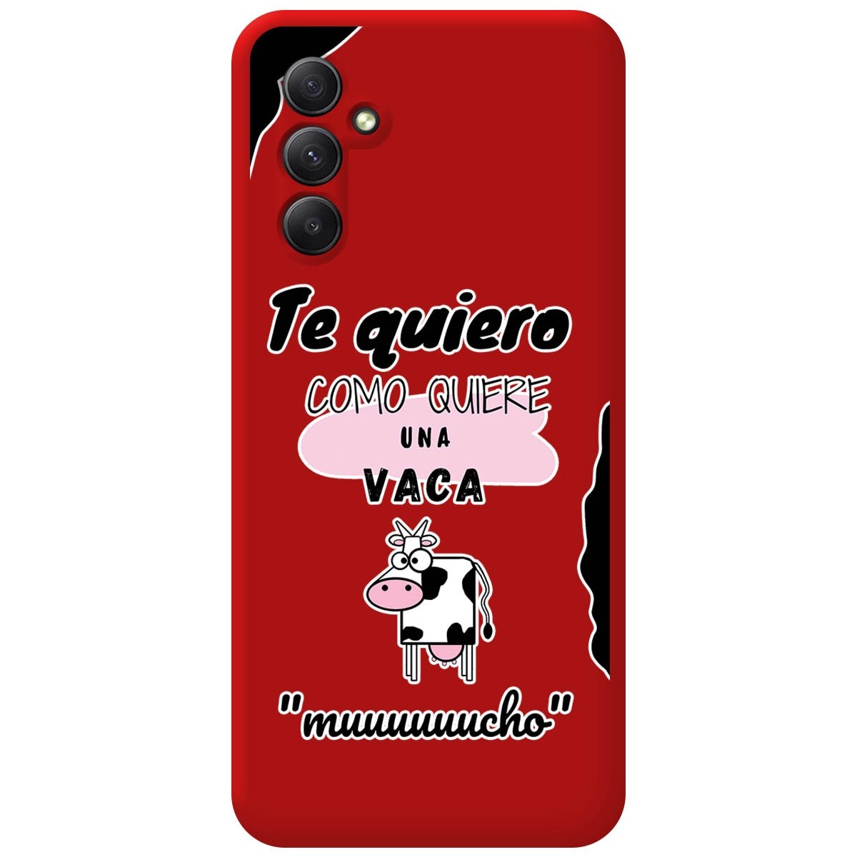 Funda Silicona Líquida Roja para Samsung Galaxy A34 5G diseño Vaca Dibujos