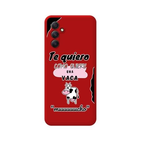Funda Silicona Líquida Roja para Samsung Galaxy A34 5G diseño Vaca Dibujos