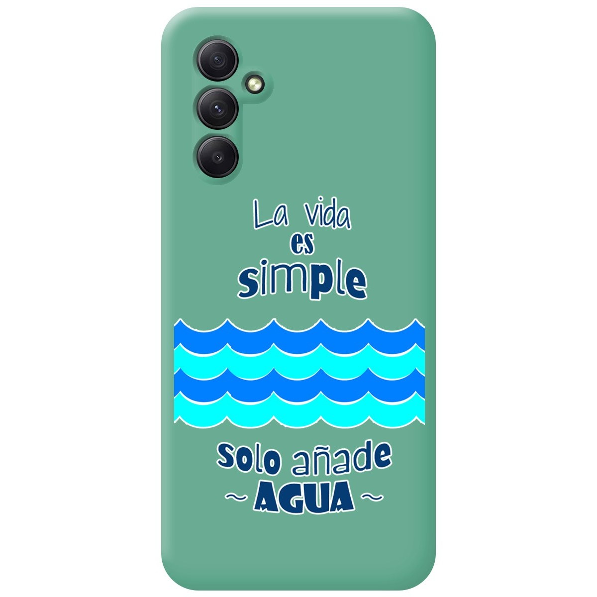 Funda Silicona Líquida Verde para Samsung Galaxy A34 5G diseño Agua Dibujos