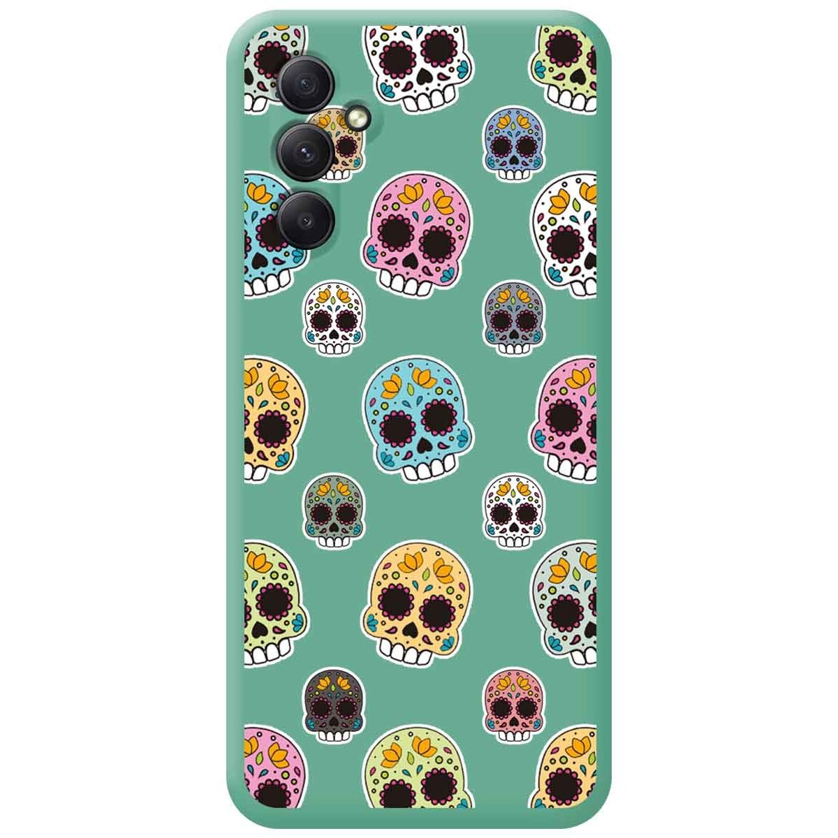 Funda Silicona Líquida Verde para Samsung Galaxy A34 5G diseño Catrina Dibujos