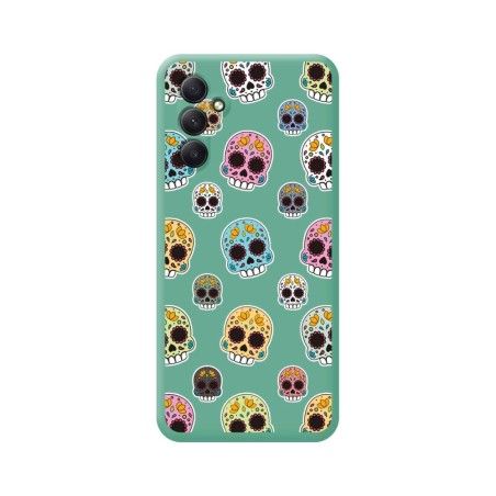 Funda Silicona Líquida Verde para Samsung Galaxy A34 5G diseño Catrina Dibujos