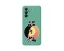 Funda Silicona Líquida Verde para Samsung Galaxy A34 5G diseño Hombre Escalada Dibujos