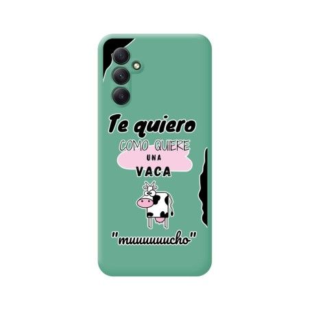 Funda Silicona Líquida Verde para Samsung Galaxy A34 5G diseño Vaca Dibujos