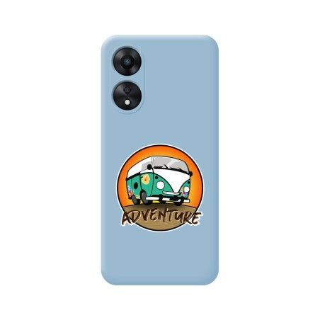 Funda Silicona Líquida Azul para Oppo A78 5G diseño Adventure Dibujos