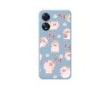Funda Silicona Líquida Azul para Oppo A78 5G diseño Cerdos Dibujos