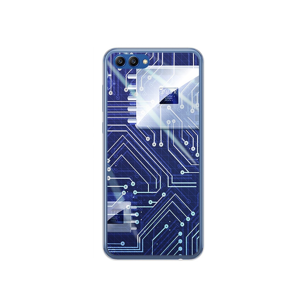Funda Gel Tpu para Huawei Honor View 10 Diseño Circuito Dibujos