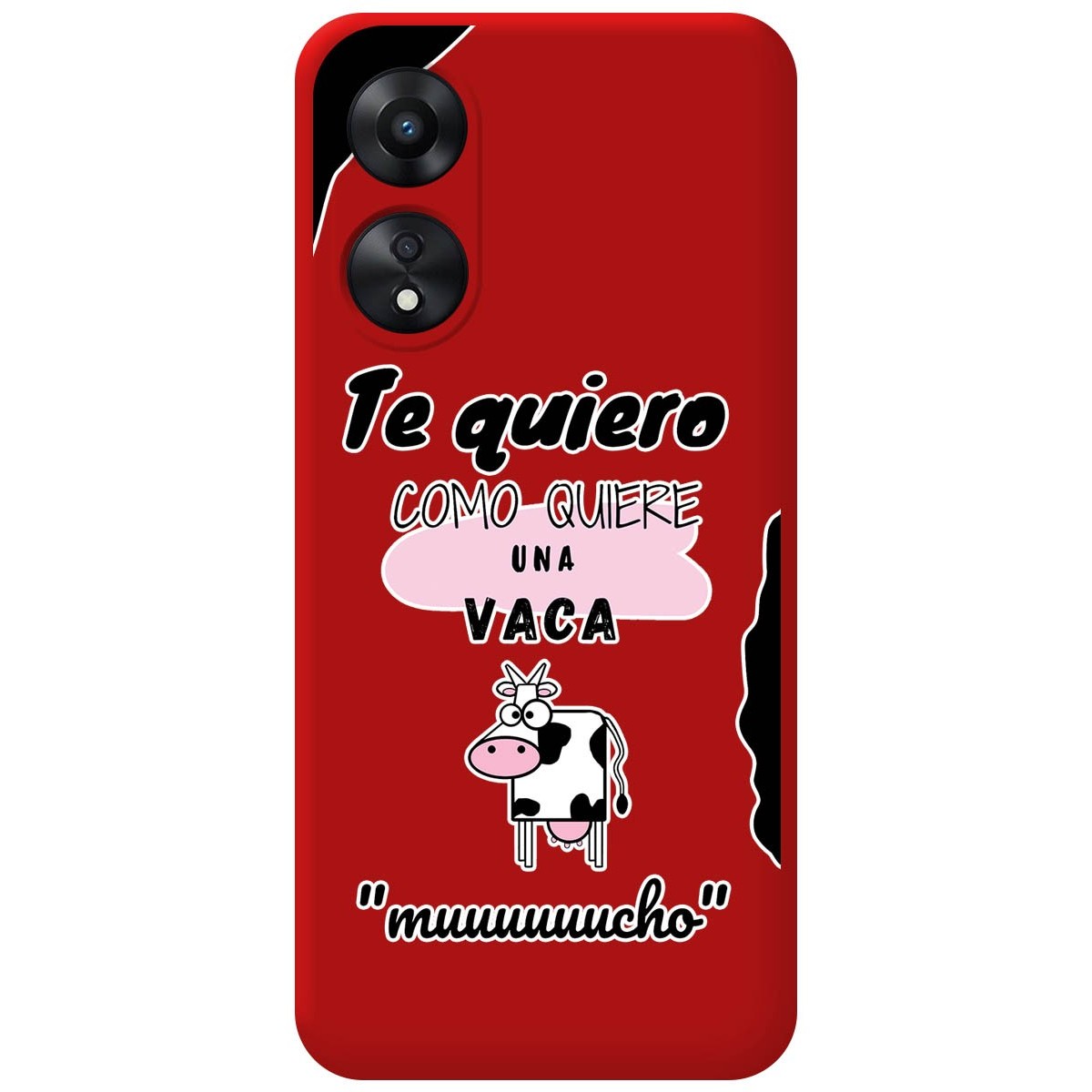Funda Silicona Líquida Roja para Oppo A78 5G diseño Vaca Dibujos