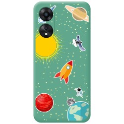 Funda Silicona Líquida Verde para Oppo A78 5G diseño Espacio Dibujos
