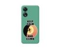 Funda Silicona Líquida Verde para Oppo A78 5G diseño Hombre Escalada Dibujos