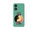 Funda Silicona Líquida Verde para Oppo A78 5G diseño Mujer Escalada Dibujos