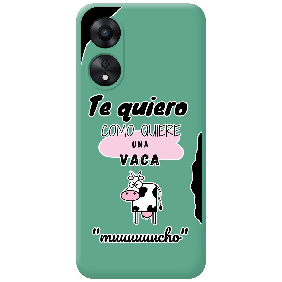 Funda Silicona Líquida Verde para Oppo A78 5G diseño Vaca Dibujos