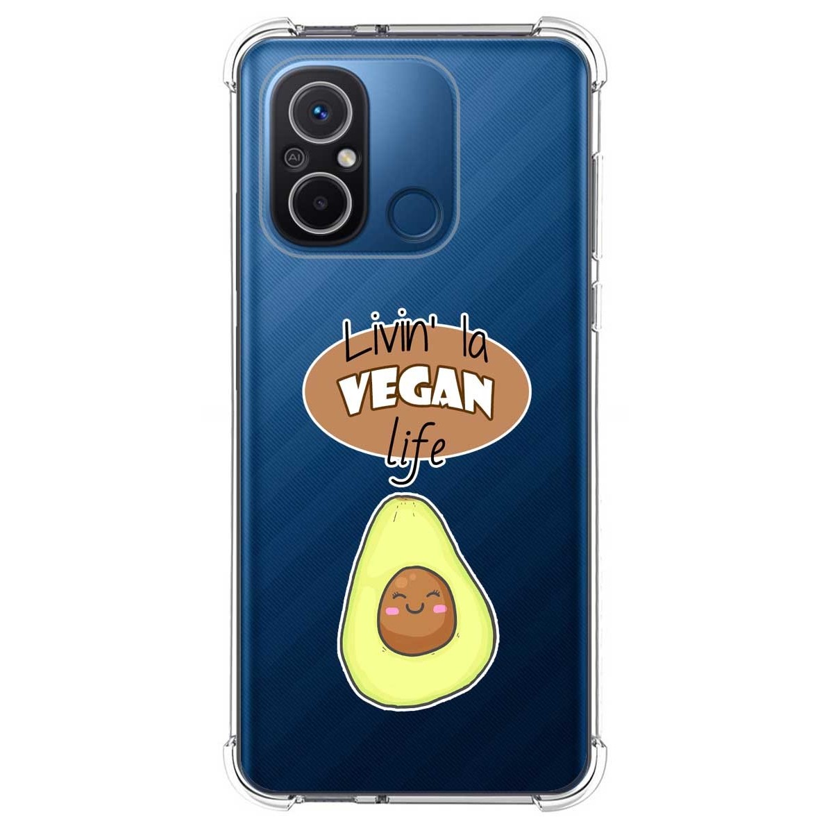 Funda Silicona Antigolpes compatible con Xiaomi Redmi 12C diseño Vegan Life Dibujos