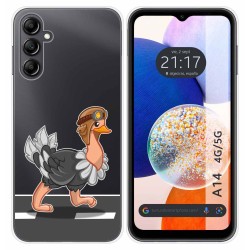 Funda Silicona Transparente para Samsung Galaxy A14 4G / 5G diseño Avestruz Dibujos