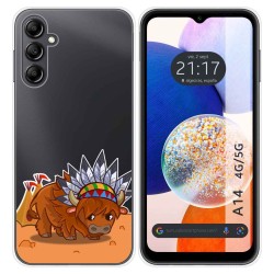 Funda Silicona Transparente para Samsung Galaxy A14 4G / 5G diseño Bufalo Dibujos
