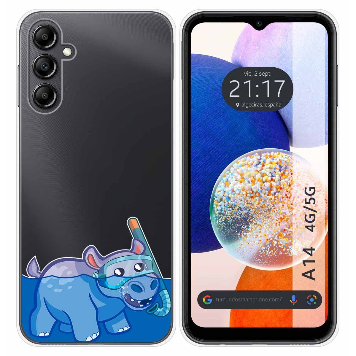 Funda Silicona Transparente para Samsung Galaxy A14 4G / 5G diseño Hipo Dibujos