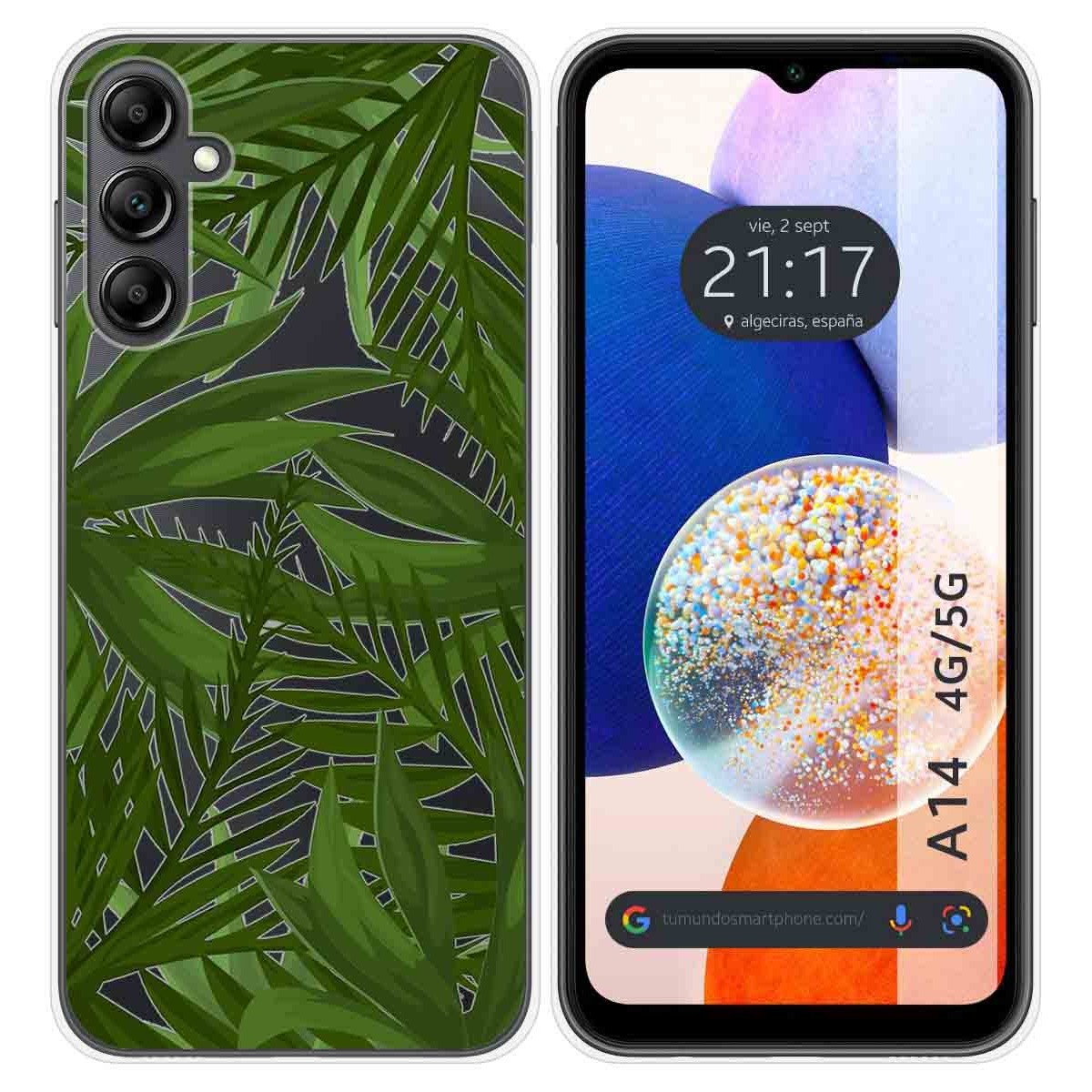 Funda Silicona Transparente para Samsung Galaxy A14 4G / 5G diseño Jungla Dibujos