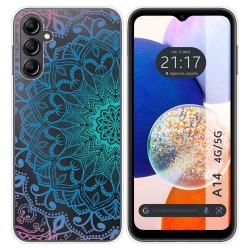 Funda Silicona Transparente para Samsung Galaxy A14 4G / 5G diseño Mandala Dibujos